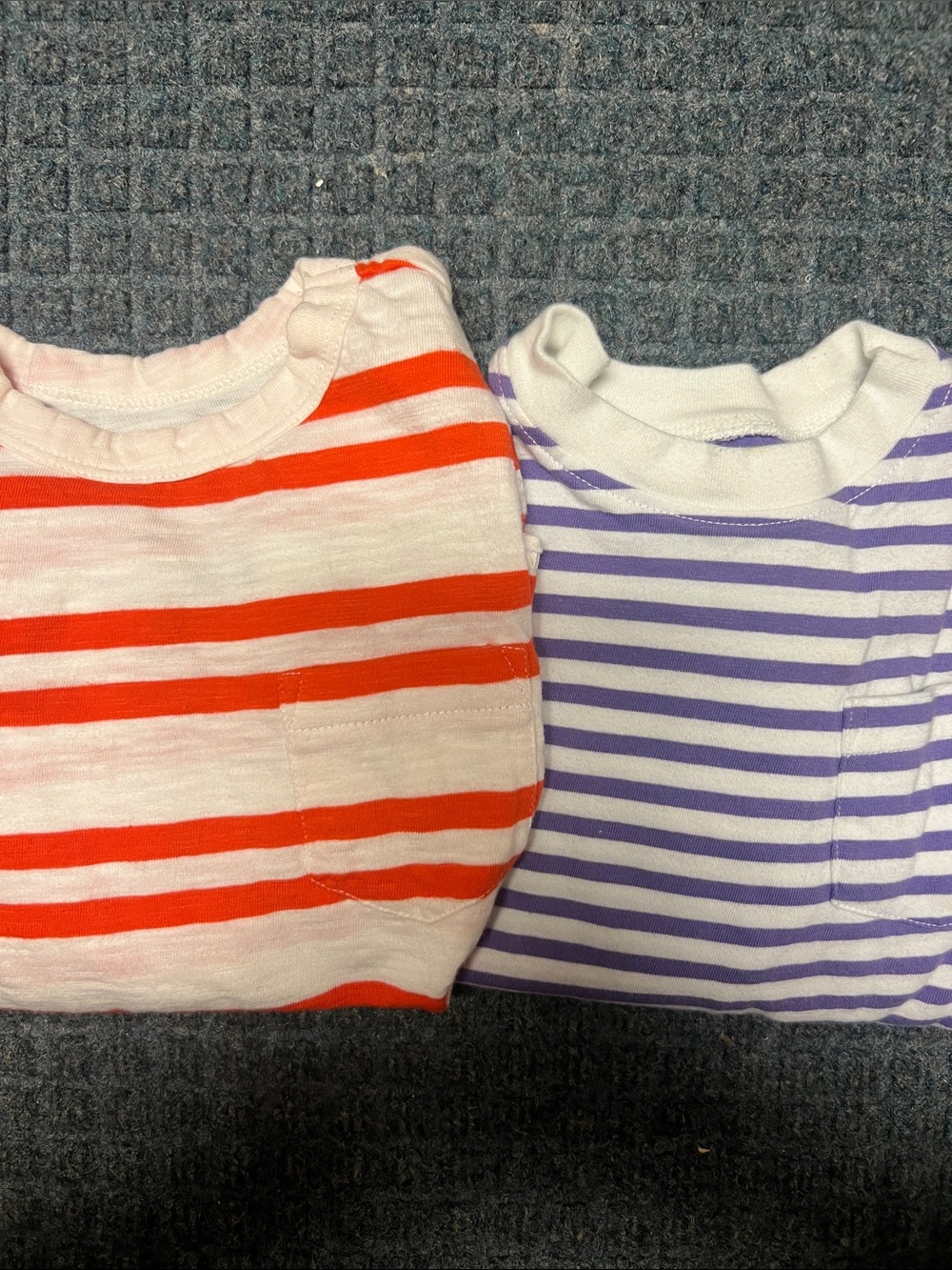 Primary Striped Long-Sleeve Tees - Red & Lavender